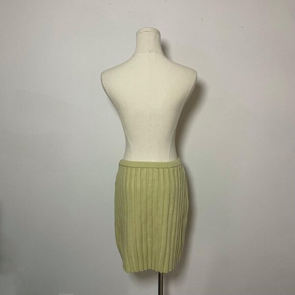Sabo Cora Sage Green Ribbed Knit Midi Skirt | Women’s Size Medium (AUS 10 / US 6 - Picture 3 of 5